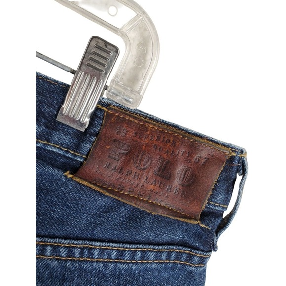 COPY Polo Ralph Lauren Cortland Blue Jean Men 36x32 Distressed Wide Leg (38x31.5 - Picture 8 of 13